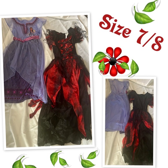 Kids Vampire and Princess Costume Set - Red, Black, and Purple - Picture 1 of 2